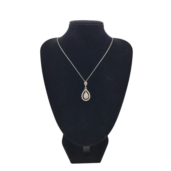 Italy 925 Moissanite Teardrop Necklace - Picture 2 of 6